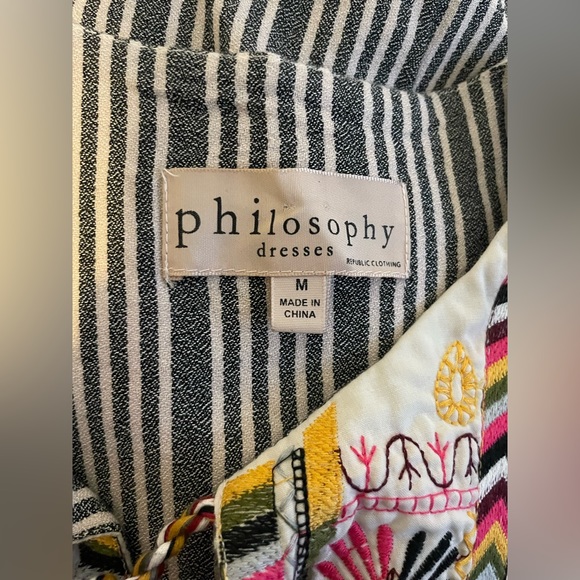 Philosophy Striped Embroidered Dress - Picture 3 of 5
